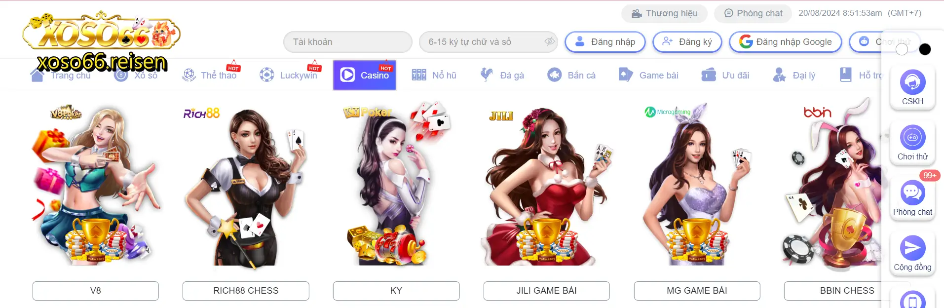 Sảnh game Casino live của nhà cái Xoso66 siêu đẳng cấp